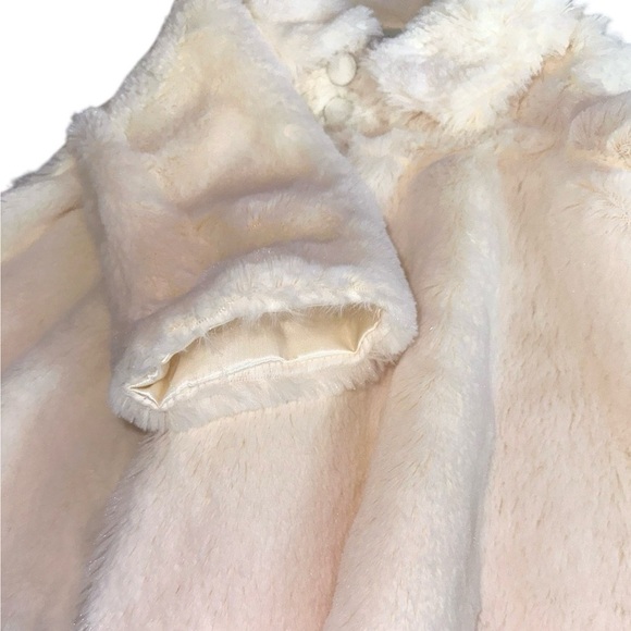 Bunnies By The Bay Storywear Glad Dreams Soft Faux Fur Satin Lined Coat 6-12 M - Picture 5 of 11
